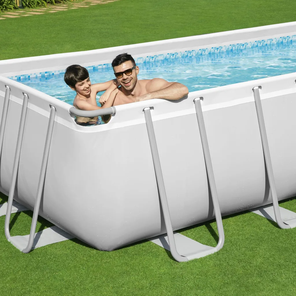 Bestway Power Steel™ Frame Pool Komplett-Set, Eckig, Mit Sandfilteranlage, Sicherheitsleiter & Abdeckplane 732 X 366 X 132 Cm 12 Bestway Power Steel™ Frame Pool Komplett-Set, Eckig, Mit Sandfilteranlage, Sicherheitsleiter & Abdeckplane 732 X 366 X 132 Cm – Bild 10