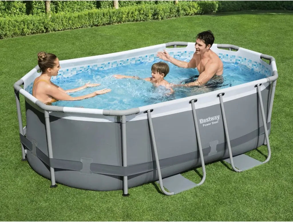 Bestway® Power Steel™ Frame Pool Set Mit Filterpumpe 305 X 200 X 84 Cm, Grau, Oval 6 Bestway® Power Steel™ Frame Pool Set Mit Filterpumpe 305 X 200 X 84 Cm, Grau, Oval – Bild 4