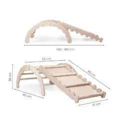 MAMOI® Kletterbogen Mit Rutsche, Kletterdreieck, Baby Klettern, Regenbogenwippe Aus Holz, Holzbogen Für Kinder, Rutschbrett Für Spielplatz, Klettergerüst Indoor Ab 1/2/3 Jahre -Bestintex Geschaft 8397ce4f806ca95353a9decaec934556