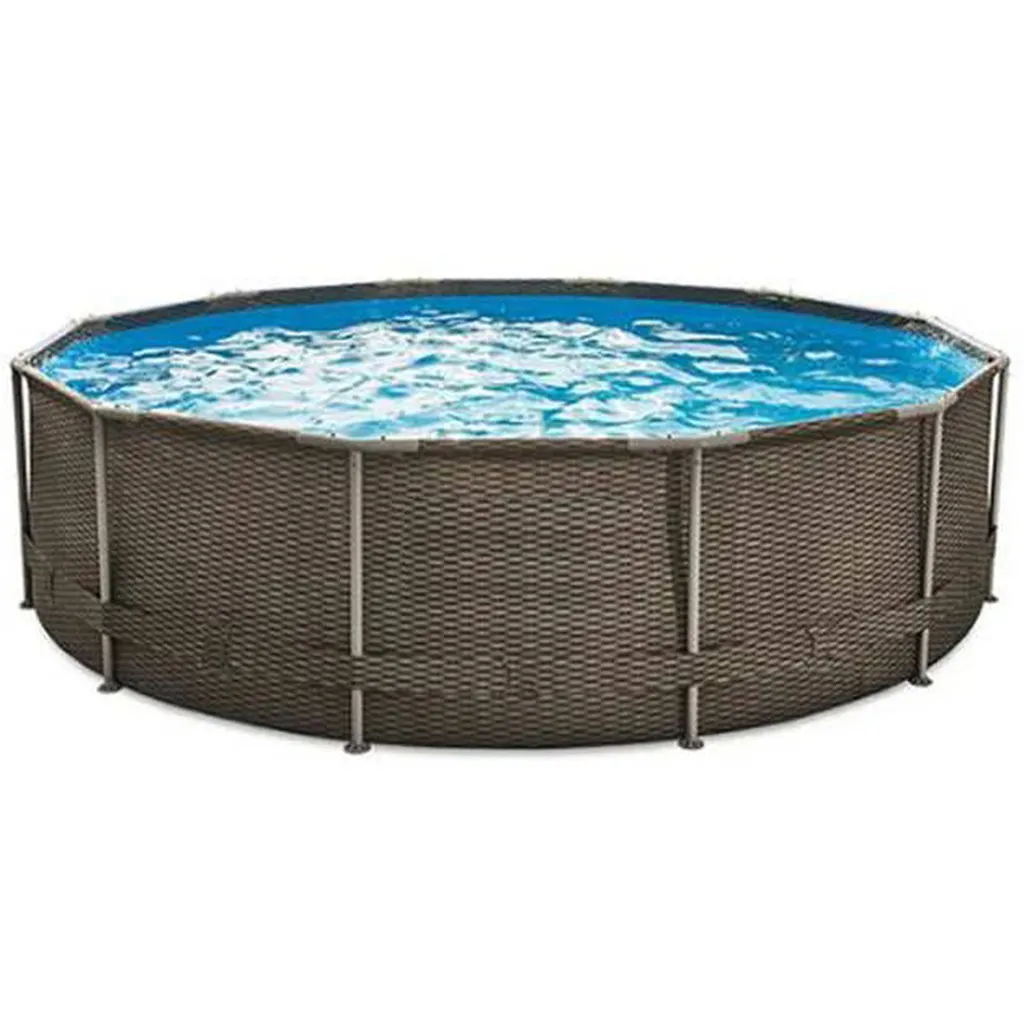 Summer Waves Premium FRAME Pool, Rattanoptik, PVC/Stahl, Ø488x122 Cm, Jede Menge Zubehör Inklusive, Rund 4 Summer Waves Premium FRAME Pool, Rattanoptik, PVC/Stahl, Ø488x122 Cm, Jede Menge Zubehör Inklusive, Rund – Bild 2