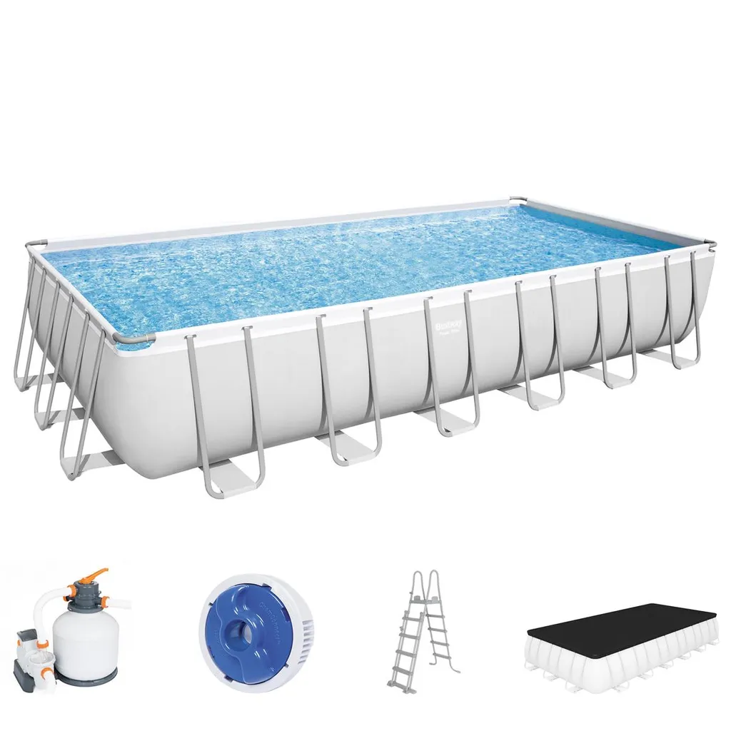 Bestway Power Steel™ Frame Pool Komplett-Set, Eckig, Mit Sandfilteranlage, Sicherheitsleiter & Abdeckplane 732 X 366 X 132 Cm 22 Bestway Power Steel™ Frame Pool Komplett-Set, Eckig, Mit Sandfilteranlage, Sicherheitsleiter & Abdeckplane 732 X 366 X 132 Cm – Bild 20