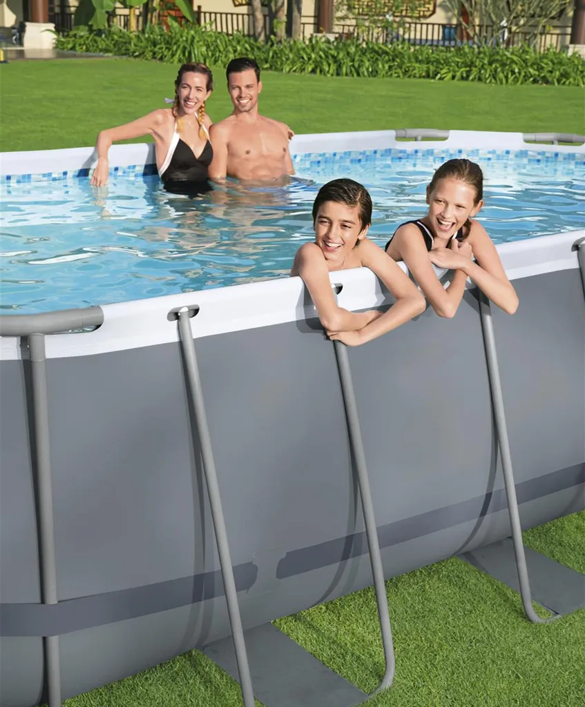 Bestway 56620 Power Steel Oval Oberirdischer Pool 427x250x100cmHöhe (cm): 100, Breite (cm): 427, Zusammensetzung: PVC, Länge (cm): 250, Gestalten: Oval, Maße: 4 - 4,99 M, Filterpumpe: 58383 14 Bestway 56620 Power Steel Oval Oberirdischer Pool 427x250x100cmHöhe (cm): 100, Breite (cm): 427, Zusammensetzung: PVC, Länge (cm): 250, Gestalten: Oval, Maße: 4 - 4,99 M, Filterpumpe: 58383 – Bild 12