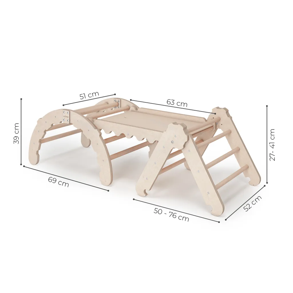 MAMOI® Klettergerüst Indoor, Kletterdreieck Mit Rutsche Aus Holz, Kletterbogen, Baby Kinder Klettern, Regenbogenwippe Mit Rutschbrett, Mini Holzbogen Triangle Für Spielplatz Ab 1/2/3 Jahre 5 MAMOI® Klettergerüst Indoor, Kletterdreieck Mit Rutsche Aus Holz, Kletterbogen, Baby Kinder Klettern, Regenbogenwippe Mit Rutschbrett, Mini Holzbogen Triangle Für Spielplatz Ab 1/2/3 Jahre – Bild 3