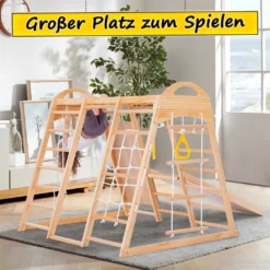 7in1 Klettergerüst Indoor, Outdoor Kletterwand Mit Schaukel Kletterleiter Rutsche Klettersteig Ein Netz Zum Klettern Ringe, Multifunktion Klettergerüste Für Kinder Ab 3 Jahre -Bestintex Geschaft 8b7c55bfaeb739fe93d3ffb38856ff1c