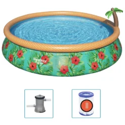 Bestway Fast Set™ Pool-Set Mit Filterpumpe "Paradise Palms", Rund, 457x84cm, 57416 -Bestintex Geschaft 8c1f7a94402cd19d73100798a794c997
