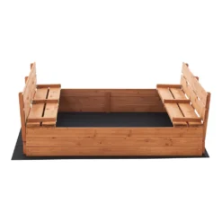 Sandkasten Campillos 23,5 X 118 X 114 Cm Holzsandkasten Mit Zuklappbaren Bänken Klappbare Deckel Sandkiste Tannenholz Natur -Bestintex Geschaft 8c4da6fa24e523cf63a0a168504bc112