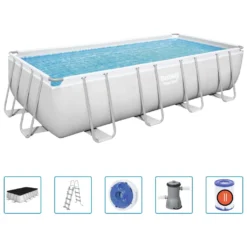 Bestway Power Steel™ Frame Pool Komplett-Set, Eckig, 488x244x122cm, 56670 -Bestintex Geschaft 8f9052cb835e7ec9590c0857a4d40262