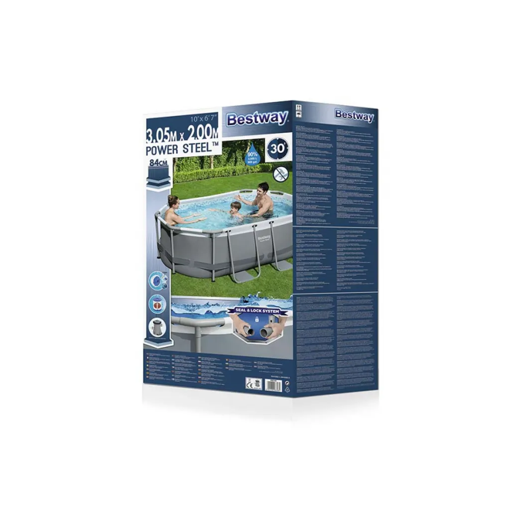 Bestway 5614A Power Steel Ovaler Oberirdischer Pool 305x200x84cmHöhe (cm): 84, Breite (cm): 305, Zusammensetzung: PVC, Länge (cm): 200, Gestalten: Oval, Maße: 3 - 3,99 M, Filterpumpe: 58381 18 Bestway 5614A Power Steel Ovaler Oberirdischer Pool 305x200x84cmHöhe (cm): 84, Breite (cm): 305, Zusammensetzung: PVC, Länge (cm): 200, Gestalten: Oval, Maße: 3 - 3,99 M, Filterpumpe: 58381 – Bild 16