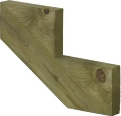 Treppenwange Für 2 Stufen Plus Massivholz Druckimprägniert 1 Stück