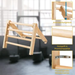 COSTWAY Sprossenwand Holz Kletterwand Mit Spielset, Turnwand Klettergerüst Inkl. Montagezubeöre, Gymnastikgerät Heimsportgerät Für Kinder Und Erwachsener -Bestintex Geschaft 9344d733075fac7a9edc67ffd1eb6e64