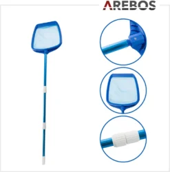 AREBOS Poolkescher Mit Teleskopstange, Poolreinigung Bodenkescher, Länge Von 1,20-1,90 M, Große Aufnahmelippe, Blau -Bestintex Geschaft 9363d372e47e9875ad4775ab5f108470