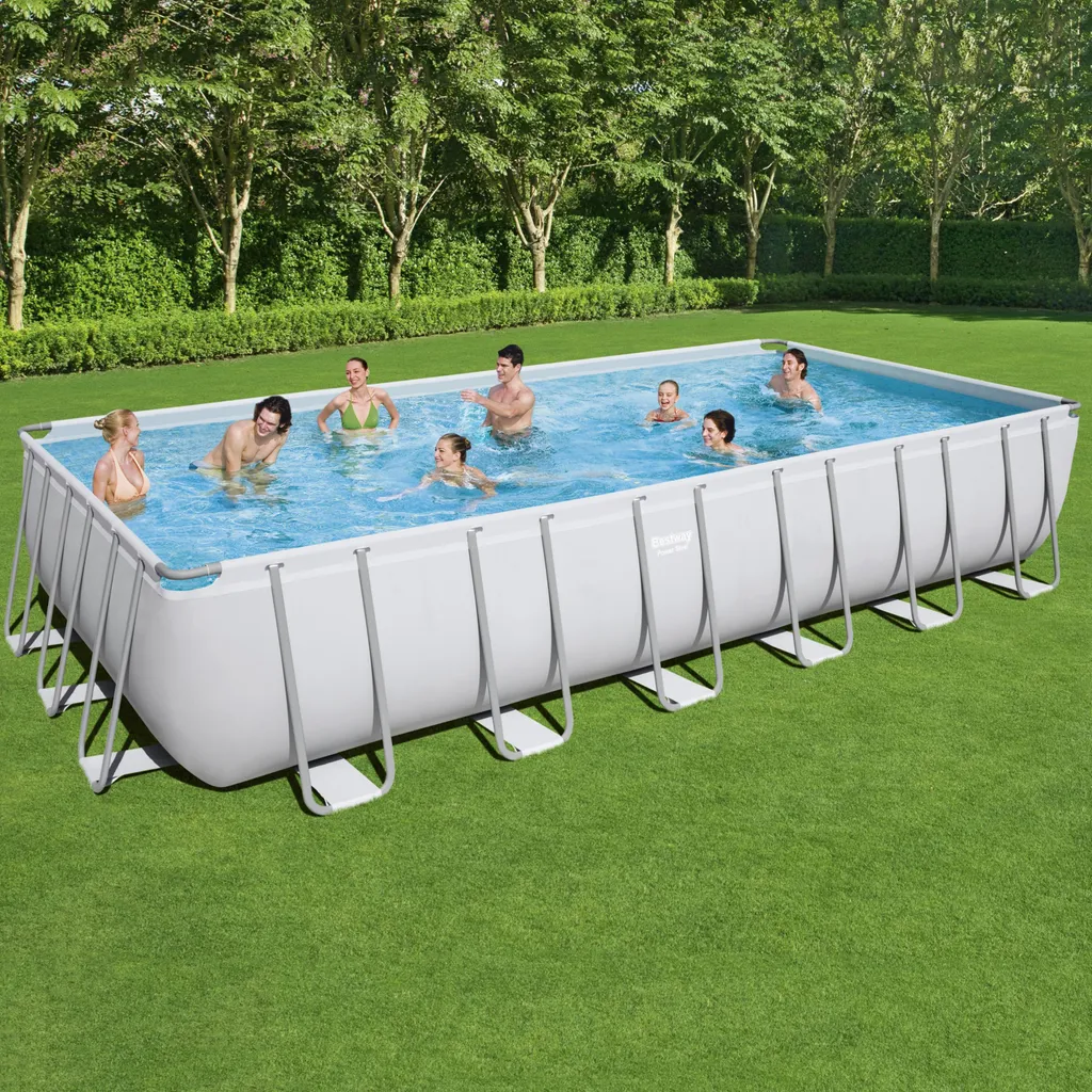 Bestway Power Steel™ Frame Pool Komplett-Set, Eckig, Mit Sandfilteranlage, Sicherheitsleiter & Abdeckplane 732 X 366 X 132 Cm 5 Bestway Power Steel™ Frame Pool Komplett-Set, Eckig, Mit Sandfilteranlage, Sicherheitsleiter & Abdeckplane 732 X 366 X 132 Cm – Bild 3