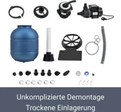 Juskys Sandfilteranlage PSFA20A – Robuster Pool-Filter Mit 4 Wege-Ventil Und Druckanzeige - Mit Selbstreinigungsfunktionen Und Winterfest -Bestintex Geschaft 96b2b51382bcc6e4a44c0b69682648fd
