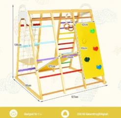 COSTWAY 8 In 1 Kletterspielzeug Set, Inkl. Klettergerüst, Turnringen, Kletterleiter, Rutsche, Strickleiter, Kletterfels, Kletternetz, Schaukel Und Zeichentafel, Für Kleinkinder Ab 3 Jahren (Bunt) -Bestintex Geschaft 9846e1c6c4acca75b478dc958d932646