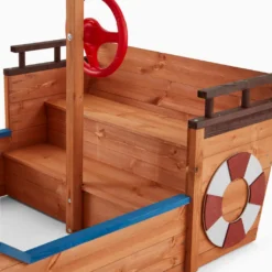 HOME DELUXE - Sandkasten MATSCHEKISTE - 160 X 78 X 103 Cm - , Piratenschiff, Sandkiste Mit Sonnendach, Aufklappbare Sitzbank, Spielzeug -Bestintex Geschaft 99f17966c4602c39b8581c960517c2a9