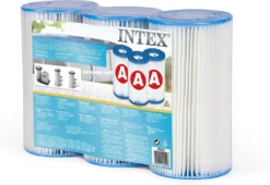 INTEX Filterkartusche Typ A 20 Cm, Aussen Ø 10,7 Cm, Innen Ø 4,7 Cm, 3er Pack // Filter Kartusche Poolfilter Ersatzfilter Poolpumpe Lamellenfilter 3er Set