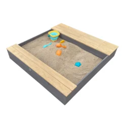 AXI Evy Sandkasten Aus Holz Mit Wasserbehälter, Sitzbank & Stauraum | Sandbox Für Kinder In Grau & Braun Mit Abdeckung & Plane | 119 X 117 Cm -Bestintex Geschaft 9b4d5361abf8743e99304fcf395dcb60
