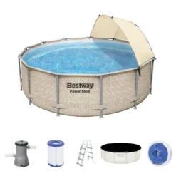 Bestway Power Steel™ Frame Pool Komplett-Set, Rund, 396x107cm, 5614V 31 Bestway Power Steel™ Frame Pool Komplett-Set, Rund, 396x107cm, 5614V -Bestintex Geschaft 9b881f6647581ecd77003f8926dc786d