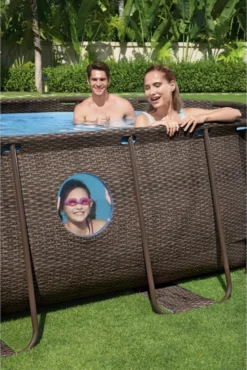 Bestway® Power Steel™ Swim Vista Series™ Aufstellpool Komplett-Set Mit Filterpumpe 427 X 250 X 100 Cm, Rattan-Optik (Schokobraun), Oval -Bestintex Geschaft 9cf16ee44e1776d8bcb21a3ed78d4cbc