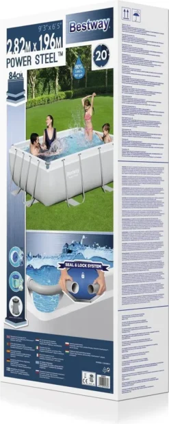 Bestway Power Steel Swimmingpool-Set Rechteckig 282×196×84 Cm 56629 -Bestintex Geschaft 9ef9616c1b980b08f35361d517c2087f