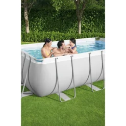 Bestway® Power Steel™ Frame Pool-Set Mit Filterpumpe 404 X 201 X 100 Cm , Lichtgrau, Eckig -Bestintex Geschaft a1e5a472189bc547e8379ce853e495e2