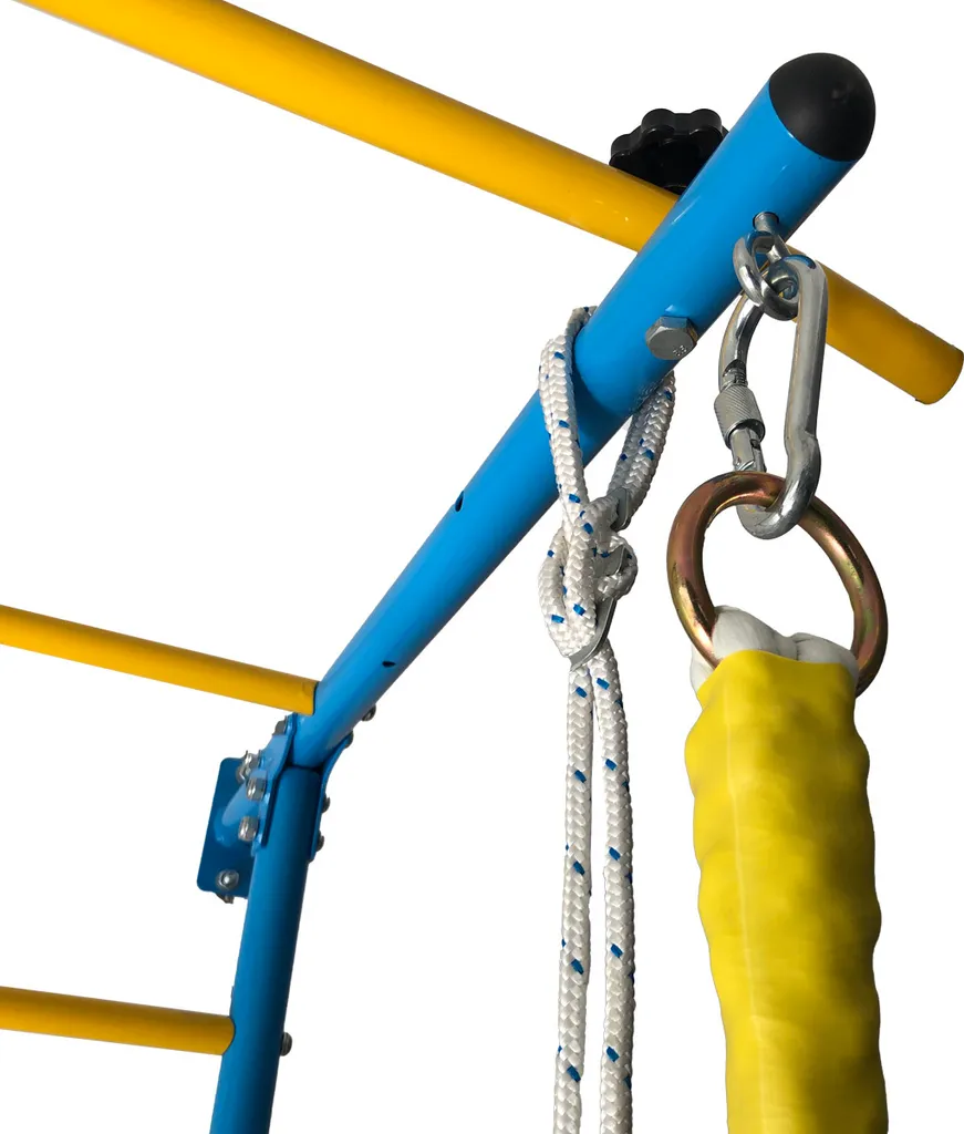 MASTER Kinder Kletterwand Ribs 7 Mit Strickleiter, Kletternetz, Sprossenleiter, Kletterseil, Reckstange Und Turnringen 4 MASTER Kinder Kletterwand Ribs 7 Mit Strickleiter, Kletternetz, Sprossenleiter, Kletterseil, Reckstange Und Turnringen – Bild 3