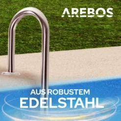 AREBOS Edelstahl Poolleiter, Mit Antirutschpads Auf Den Sprossen, Einstiegsleiter Silber, Einbauleiter 4 Stufen -Bestintex Geschaft a4378cc5445c6c9b6154d6e491d85a73