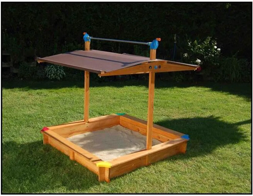 GASPO Holz Sandkasten 140 X 140 Cm Mit Absenkbarem Dach 3 GASPO Holz Sandkasten 140 X 140 Cm Mit Absenkbarem Dach
