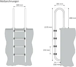 Zelsius Edelstahl Poolleiter Mit 4 Stufen | 50 X 26,5 X 157 Cm -Bestintex Geschaft a53568cfb69e344139850425703ba9b9