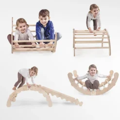 MAMOI® Kletterbogen Mit Rutsche, Kletterdreieck, Baby Klettern, Regenbogenwippe Aus Holz, Holzbogen Für Kinder, Rutschbrett Für Spielplatz, Klettergerüst Indoor Ab 1/2/3 Jahre -Bestintex Geschaft a5871ad5f896b0fb463e6009d8a874a5