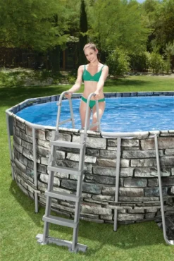 Bestway® Power Steel™ Comfort Jet Series™ Frame Pool-Set Mit Filterpumpe 610 X 366 X 122 Cm, Steinwand-Optik (Naturstein), Oval -Bestintex Geschaft a7c79fe6c618a4d8d6aea6f30d14f765