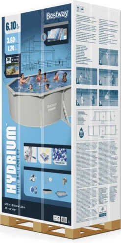 Bestway® Hydrium™ Stahlwandpool Komplett-Set Mit Sandfilteranlage 610 X 360 X 120 Cm, Granitgrau, Oval -Bestintex Geschaft a7fc922fe50b29b4a1c80daaaea73bfa
