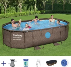 BESTWAY 56714 Power Steel Vista Pool Swimmingpool Rattan + Zubehör 427x250x100cm -Bestintex Geschaft a89f55ee60965c5bcbc0bac2e3212b1e