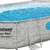 Bestway® Power Steel™ Swim Vista Series™ Frame Pool Komplett-Set Mit Sandfilteranlage 488 X 305 X 107 Cm , Steinwand-Optik (Cremegrau), Oval -Bestintex Geschaft a8ddf0f173eee0a0fdecc2eccbe5536f