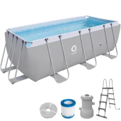 Avenli® Frame Rectangular Pool Set 400 X 207 X 122 Cm, Aufstellpool, Reckteckig, Mit Pumpe, Grau -Bestintex Geschaft a9a31e24e19aaec0beec0a8a43d0eaa5