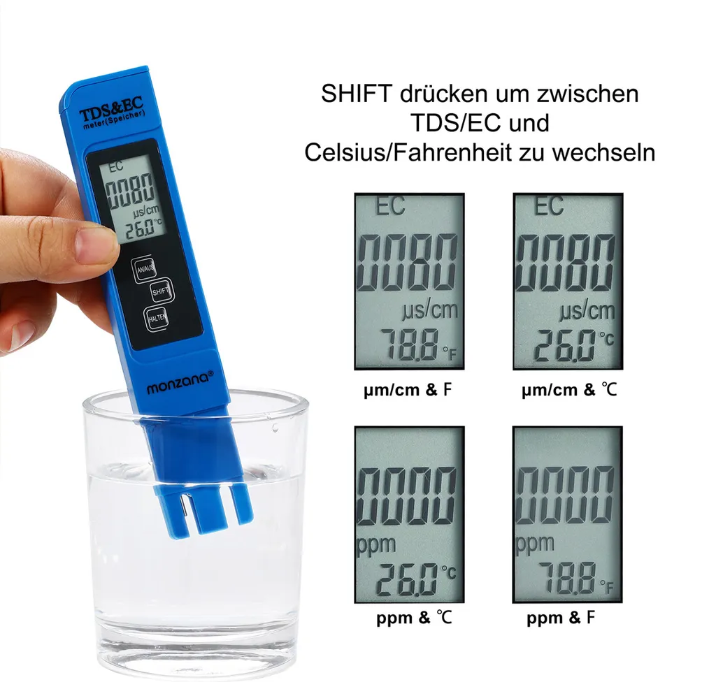 Monzana Wassertester Pool 3 Geräte Set Messgerät PH EC Temp Tester Digital Wasserprüfer Wassertestgerät 10 Monzana Wassertester Pool 3 Geräte Set Messgerät PH EC Temp Tester Digital Wasserprüfer Wassertestgerät – Bild 8
