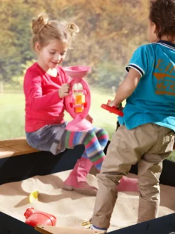 AXI Sandkasten Amy Aus Holz Mit Abdeckplane In Anthrazit & Braun | Sand Kasten Mit Abdeckung Für Kinder Mit Sitzbank, Sitzecken & Stauraum | 115 X 115 Cm -Bestintex Geschaft ac6945794d39b7c54d3bee7a3aa4680d