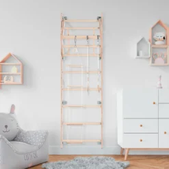 MAMOI® Klettergerüst Indoor, Sprossenwand Für Kinderzimmer, Turnringe Kinder Für Klettern, Kletterwand Und Spielgeräte, Turngeräte Mit Klimmzugstange Für Drinnen, Sportgeräte Ab 3 Jahren -Bestintex Geschaft ac7e5c32ea61f47bd2bb43ae20206d04