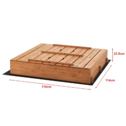 Sandkasten Campillos 23,5 X 118 X 114 Cm Holzsandkasten Mit Zuklappbaren Bänken Klappbare Deckel Sandkiste Tannenholz Natur -Bestintex Geschaft acb3e9fad2d8fe2c58a71055bfe6b34b