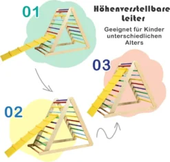 COSTWAY Kletterdreieck Klappbar Klettergerüst Holz Mit Leiter Zur Entwicklung Grobmotorischer Fähigkeiten Für Kleinkinder Ab 3 Jahren Mehrfarbig -Bestintex Geschaft ad8c88d75746a9dcc8e4e4224708d8e2