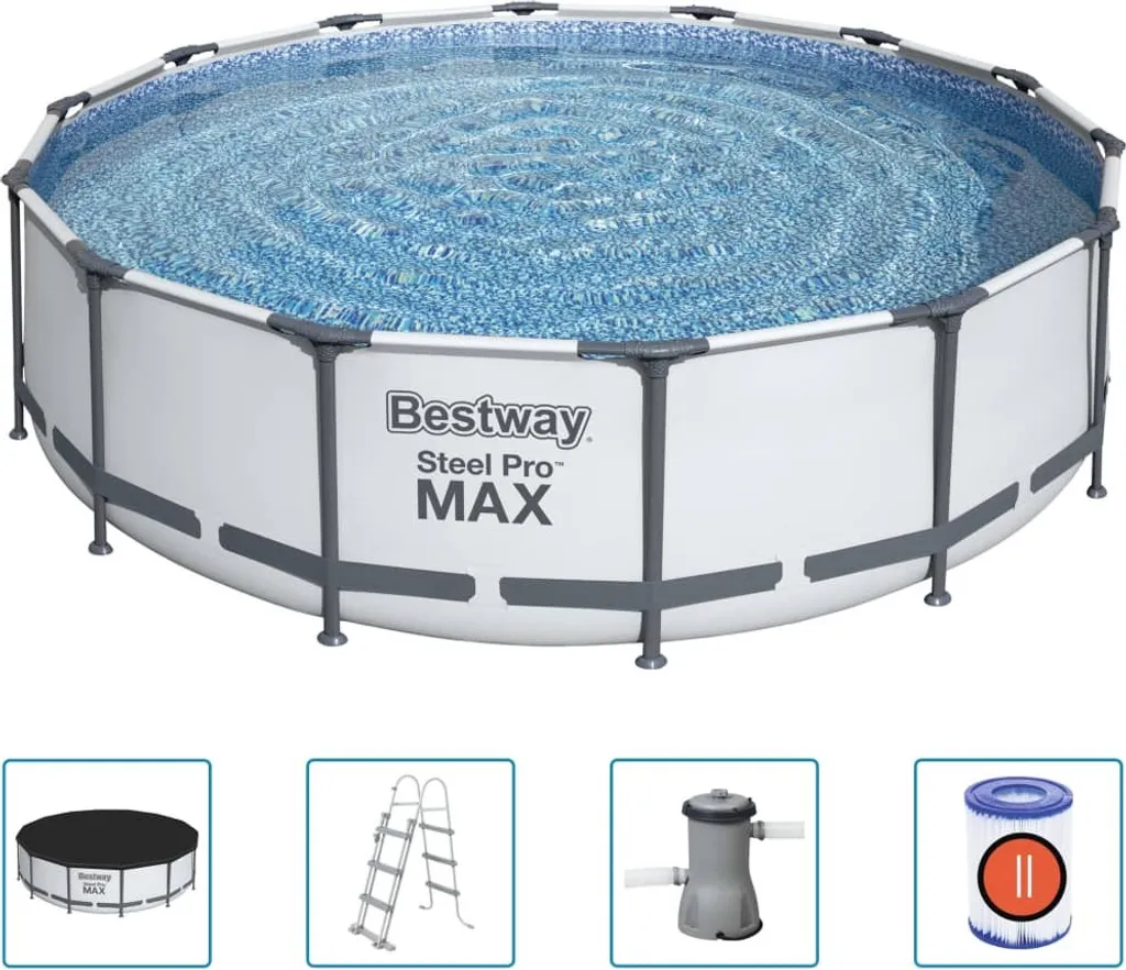 Bestway Steel Pro Max™ Frame Pool Komplett-Set, Rund, 427x107cm, 56950 19 Bestway Steel Pro Max™ Frame Pool Komplett-Set, Rund, 427x107cm, 56950 – Bild 17