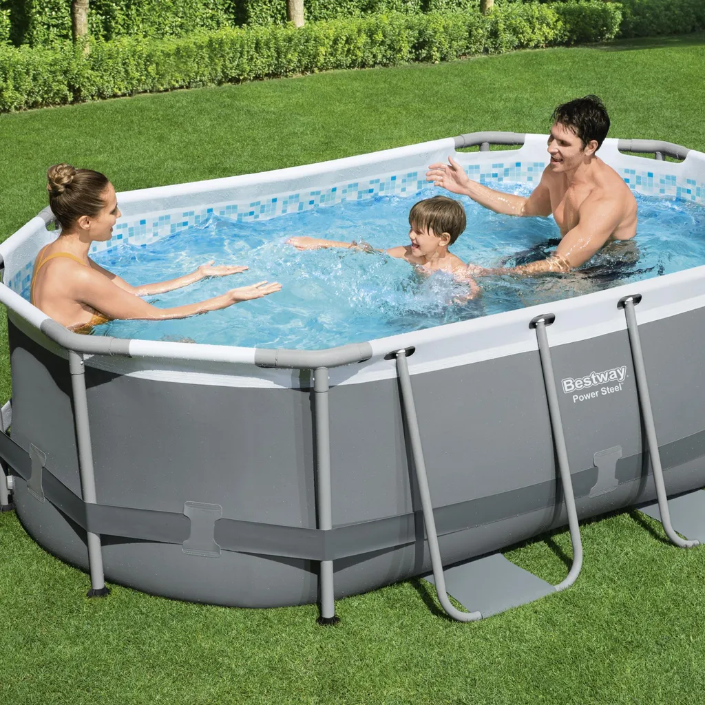 Bestway® Power Steel™ Frame Pool Set Mit Filterpumpe 305 X 200 X 84 Cm, Grau, Oval 21 Bestway® Power Steel™ Frame Pool Set Mit Filterpumpe 305 X 200 X 84 Cm, Grau, Oval – Bild 19