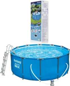 BESTWAY 56420 Steel Pro Max Swimmingpool Filterpumpe Leiter Cover Rund 366x122cm -Bestintex Geschaft ae52fd1b7344bcb15cbb1e8259cb8f91