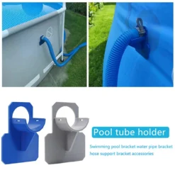 2 Stück Pool-Injektor-Rohrhalter Wasserrohrhalter Schwimmbecken-Schlauchhalter Wasserrohrschellen Verhinderung Rohrdurchhang Zubehör (Klebeband Und Kabelbinder)