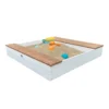 AXI Evy Sandkasten Aus Holz Mit Wasserbehälter, Sitzbank & Stauraum | Sandbox Für Kinder In Weiß & Braun Mit Abdeckung & Plane | 119 X 117 Cm -Bestintex Geschaft aebb7ac9a44c6194552fca7addedb504