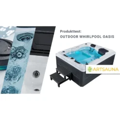 Artsauna Outdoor Whirlpool Oasis – Spa Mit Massagedüsen, LED-Beleuchtung, 2 Filter, Abdeckung, Pumpe, Ausstiegshilfe - Whirlpool Winterfest & Beheizbar -Bestintex Geschaft afc3f3d3c9b491e27ffaf382b78700b4