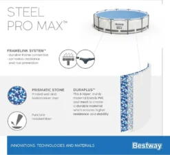 Bestway® Steel Pro MAX™ Frame Pool Ohne Pumpe Ø 305 X 76 Cm, Lichtgrau, Rund -Bestintex Geschaft b07050210159142bf4d1ca1f148edfeb