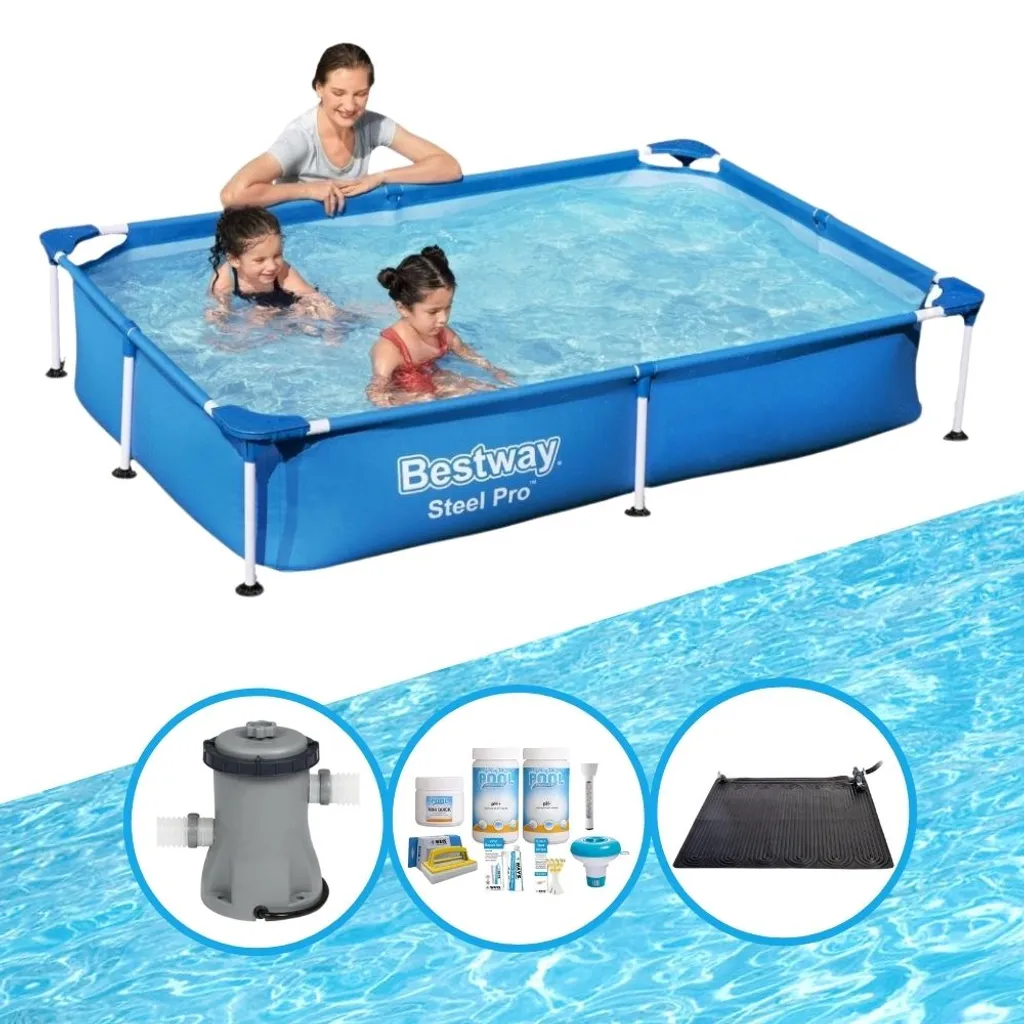 Bestway Pool Steel Pro 221x150x43 Cm - Pool-Bundle-Paket 3 Bestway Pool Steel Pro 221x150x43 Cm - Pool-Bundle-Paket