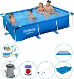 Bestway Steel Pro 259x170x61 Cm Rechteckig -Swimming Pool Plus Zubehör