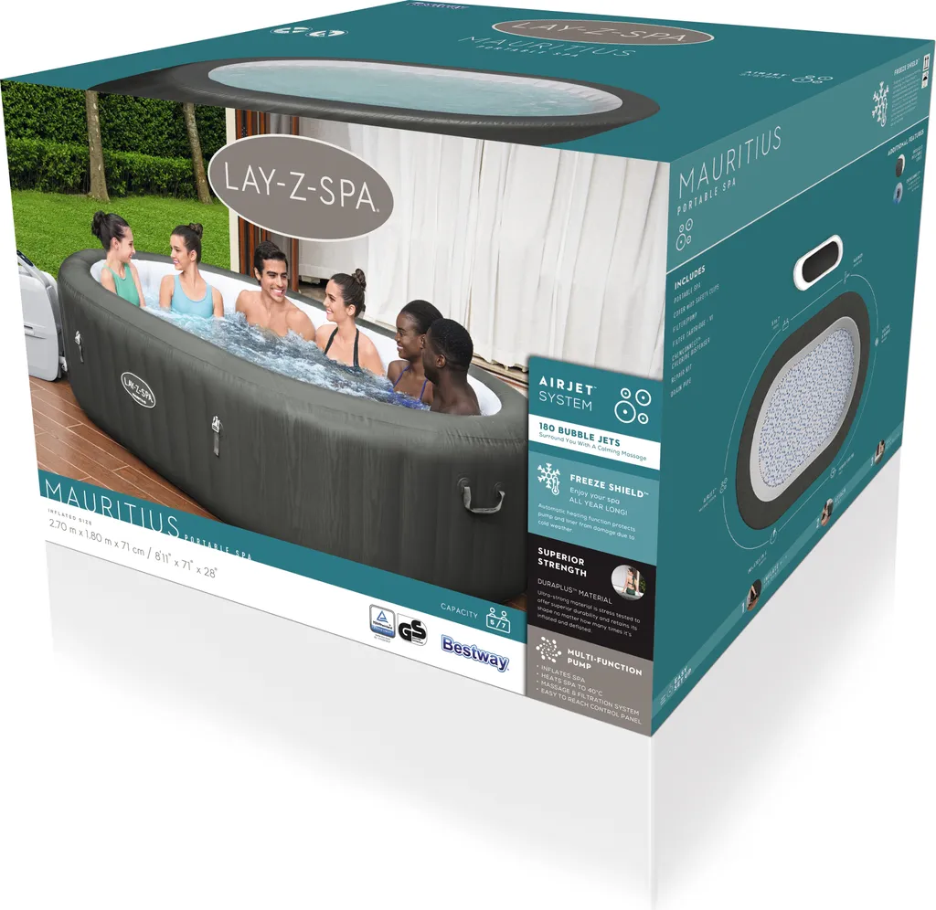 Bestway® LAY-Z-SPA® Whirlpool Mauritius AirJet™ 270 X 180 X 71 Cm, Oval 6 Bestway® LAY-Z-SPA® Whirlpool Mauritius AirJet™ 270 X 180 X 71 Cm, Oval – Bild 4